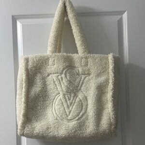 Victoria's Secret Ivory Sherpa Tote